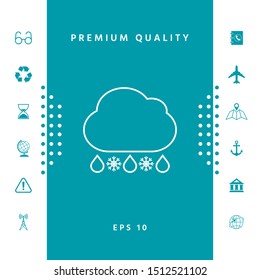 Cloud rain snow line icon. Graphic elements for your design