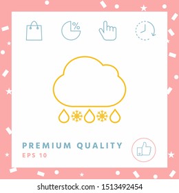 Cloud rain snow line icon. Graphic elements for your design