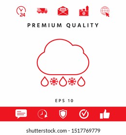 Cloud rain snow line icon. Graphic elements for your design