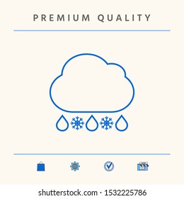 Cloud rain snow line icon. Graphic elements for your design