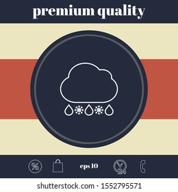 Cloud rain snow line icon. Graphic elements for your design