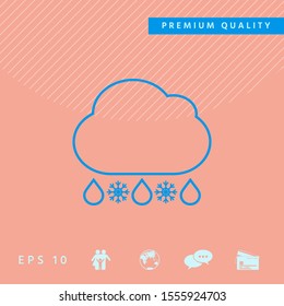 Cloud rain snow line icon. Graphic elements for your design
