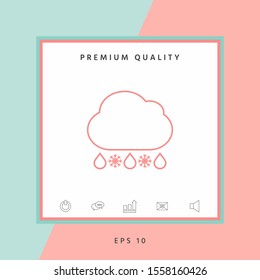 Cloud rain snow line icon. Graphic elements for your design