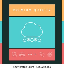 Cloud rain snow line icon. Graphic elements for your design
