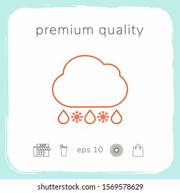 Cloud rain snow line icon. Graphic elements for your design