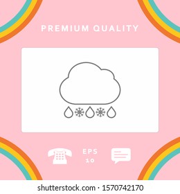 Cloud rain snow line icon. Graphic elements for your design