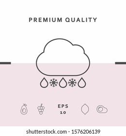Cloud rain snow line icon. Graphic elements for your design