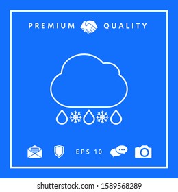 Cloud rain snow line icon. Graphic elements for your design