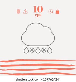 Cloud rain snow line icon. Graphic elements for your design