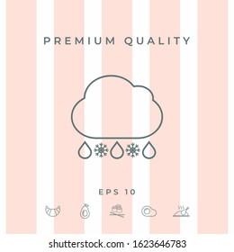 Cloud rain snow line icon. Graphic elements for your design