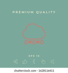 Cloud rain snow line icon. Graphic elements for your design