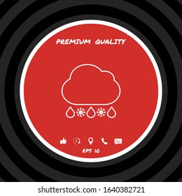 Cloud rain snow line icon. Graphic elements for your design