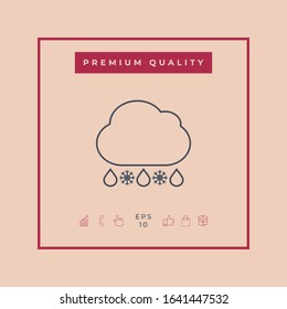 Cloud rain snow line icon. Graphic elements for your design
