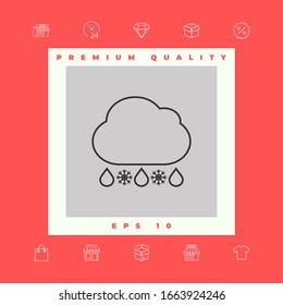 Cloud rain snow line icon. Graphic elements for your design
