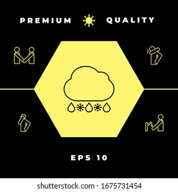 Cloud rain snow line icon. Graphic elements for your design