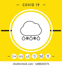Cloud rain snow line icon. Graphic elements for your design