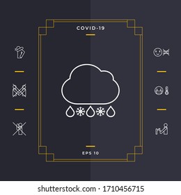 Cloud rain snow line icon. Graphic elements for your design