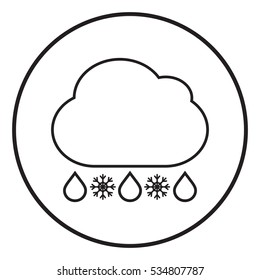 Cloud rain snow line icon