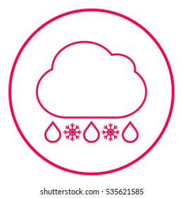 Cloud rain snow line icon