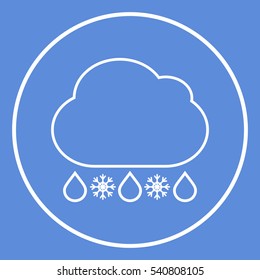 Cloud rain snow line icon