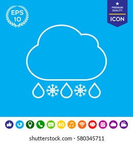 Cloud rain snow line icon
