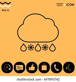 Cloud rain snow line icon