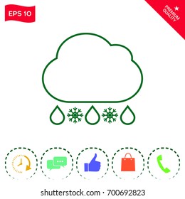 Cloud rain snow line icon