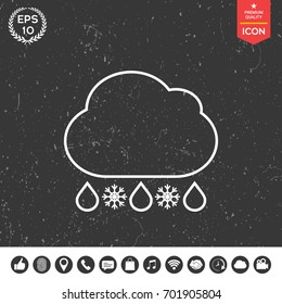 Cloud rain snow line icon