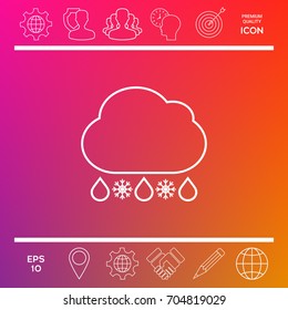 Cloud rain snow line icon