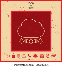 Cloud rain snow line icon