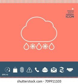 Cloud rain snow line icon