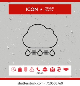 Cloud rain snow line icon