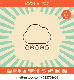 Cloud rain snow line icon