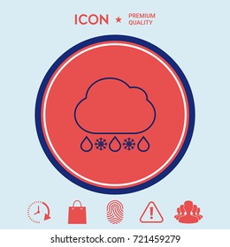 Cloud rain snow line icon