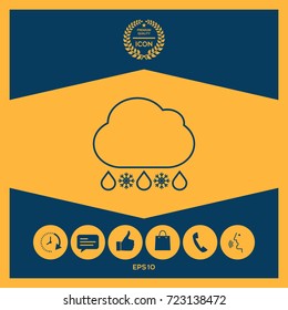 Cloud rain snow line icon