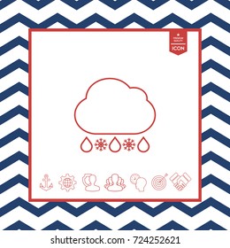 Cloud rain snow line icon