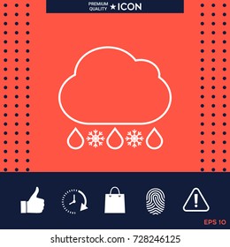 Cloud rain snow line icon