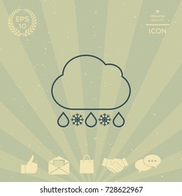 Cloud rain snow line icon