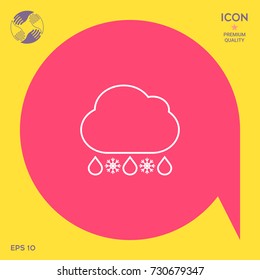 Cloud rain snow line icon
