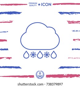 Cloud rain snow line icon