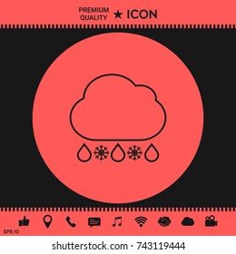 Cloud rain snow line icon