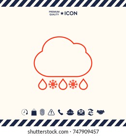 Cloud rain snow line icon