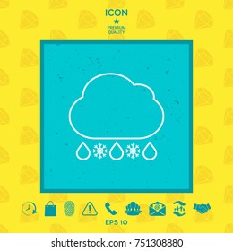 Cloud rain snow line icon