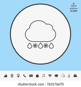 Cloud rain snow line icon