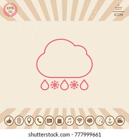 Cloud rain snow line icon