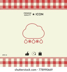 Cloud rain snow line icon