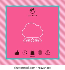 Cloud rain snow line icon