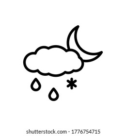 Cloud, rain, snow, moon icon. Simple line, outline vector elements of forecast icons for ui and ux, website or mobile application