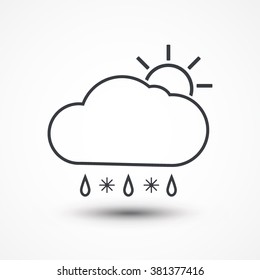 Cloud rain snow sun icon weather