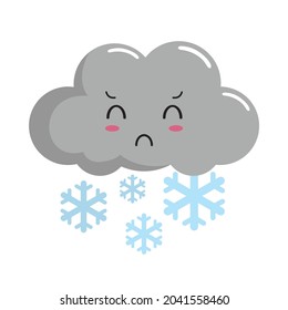 Cloud Rain Storm Kawaii Thunderstorm Cartoon  Illustration